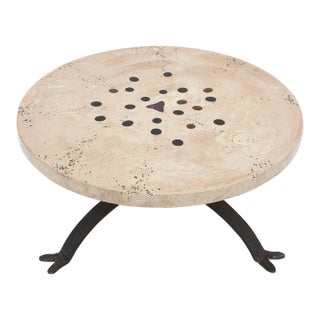 1970s Paul Becker Circular Coffee Table For Sale