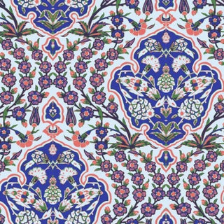 Mitchell Black Home Ottoman Large Blue/Coral Peel & Stick Wallpaper For Sale