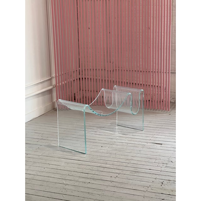 Contemporary Signed 1980s Vintage Sculptural Glass Table/Bench/Pedestal by Laurel Fyfe For Sale - Image 3 of 10