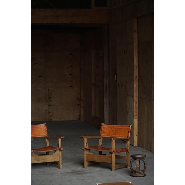 Brown Mid 20th Century Spanish Brutalist Armchairs in Wood & Leather, 1960s, Set of 2 For Sale - Image 8 of 18