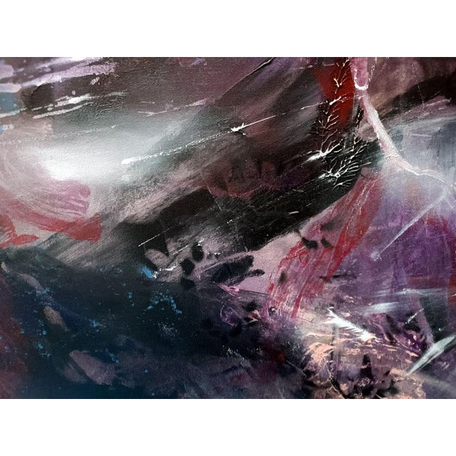 Brown Ovidiu Kloska, Metaphysical Nocturne in Stardust, Mixed on Canvas For Sale - Image 8 of 13