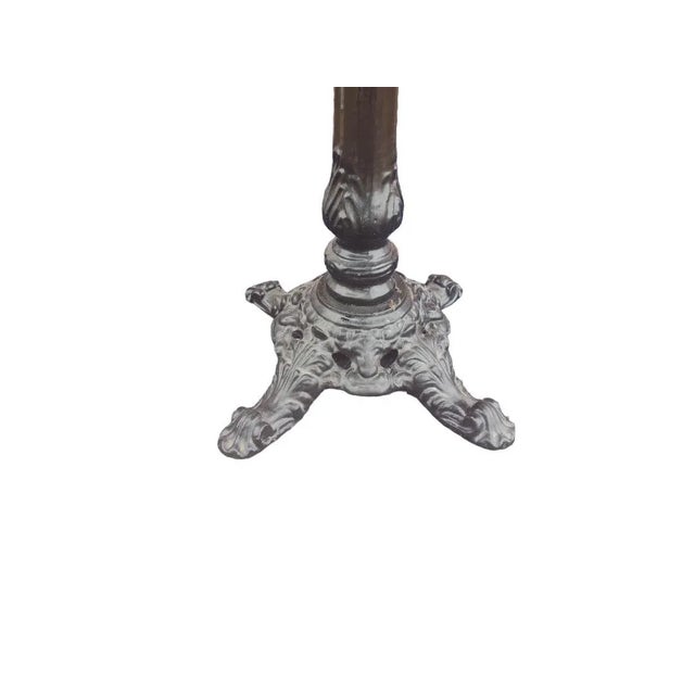 Mid 20th Century Marble Top Iron Pedestal Dining Table For Sale - Image 4 of 4