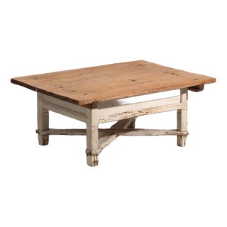 Antique Distressed Low Table in Pine Wood, Central Europe, 1900 For Sale