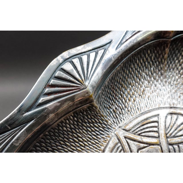 Mid 20th Century Fabr Wolska Pod Warszawa Poland Antique Silver Plate Serving Bowl Dish Tray For Sale - Image 11 of 11