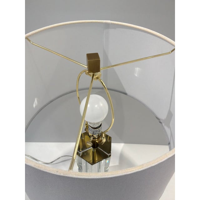 Modern Bodil Crystal & Brass Lamp For Sale - Image 3 of 4