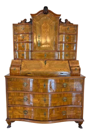 Antique Austrian Baroque Secretaire in Nutwood, 1770