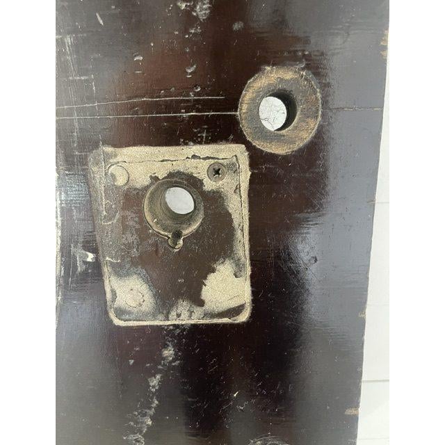 1930s Vintage Industrial Wooden Mirror in Negative Molds, 1950s For Sale - Image 5 of 10
