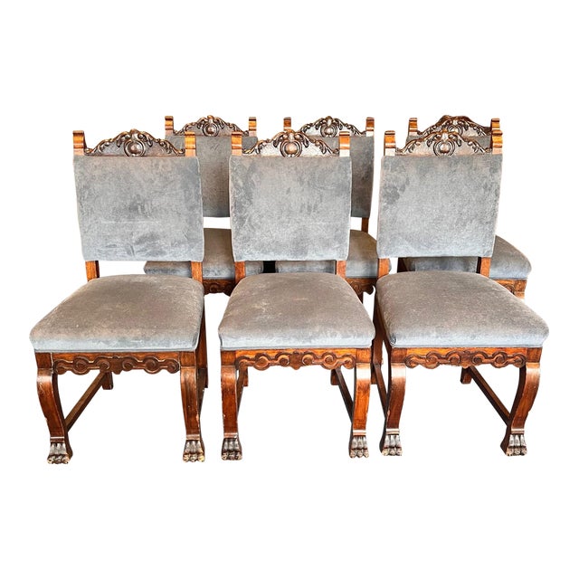 1940s Colombian Victorian Style Dining Chairs- Set of 6 For Sale