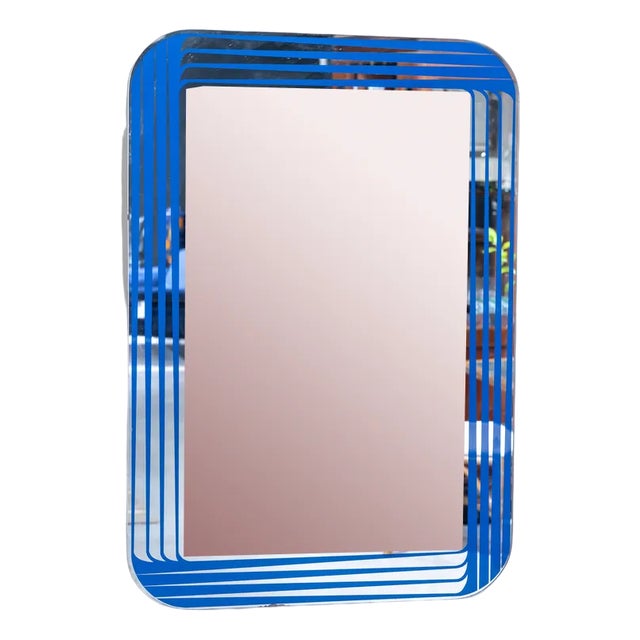 Space Age Rectangular Mirror in Blue, Spain, 1960s For Sale