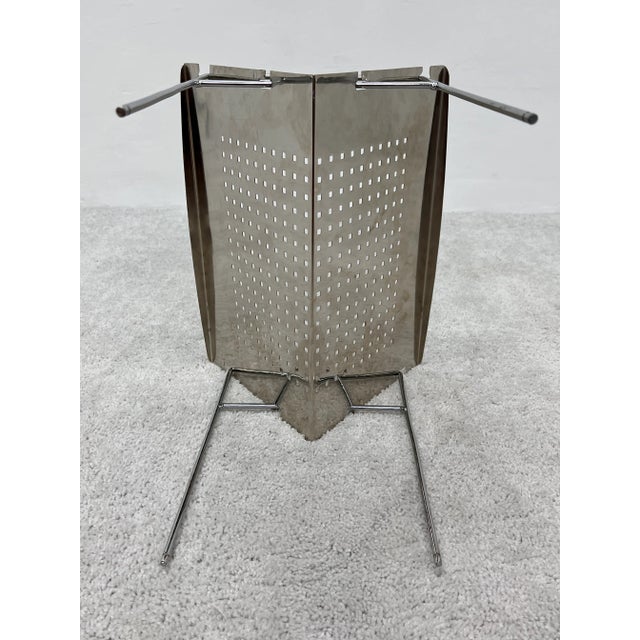 Mid-Century Brazilian Modern Perforated Chrome Magazine Rack, 1960s For Sale - Image 12 of 13