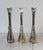 Set of three vintage silver-tone swan bud vase with an elongated fluted trumpet neck and detailed wing accents. One is...