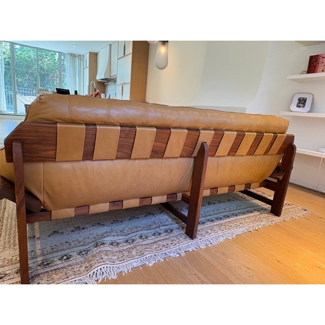 Lawson-Fenning Ojai Sofa, Solid Walnut & Tan Leather Cushion For Sale In New York - Image 6 of 7