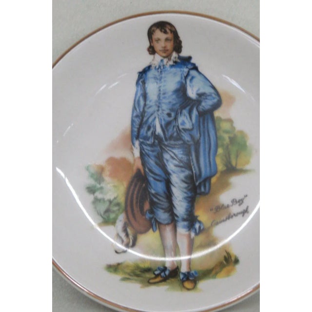 English Wood and Sons England Porcelain Blue Boy Trinket Vanity Dish For Sale - Image 3 of 9