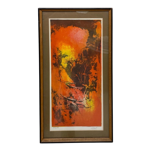 1970s Hoi Lebadang Abstract Nautical Lithograph For Sale