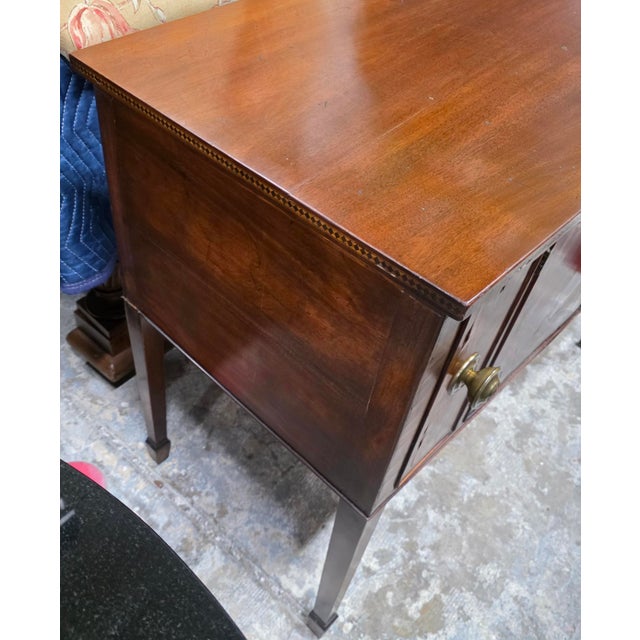 Antique Circa 1795-1810 English George III Flame Mahogany Cabinet Sideboard With Cellarette Drawers For Sale - Image 12 of 18
