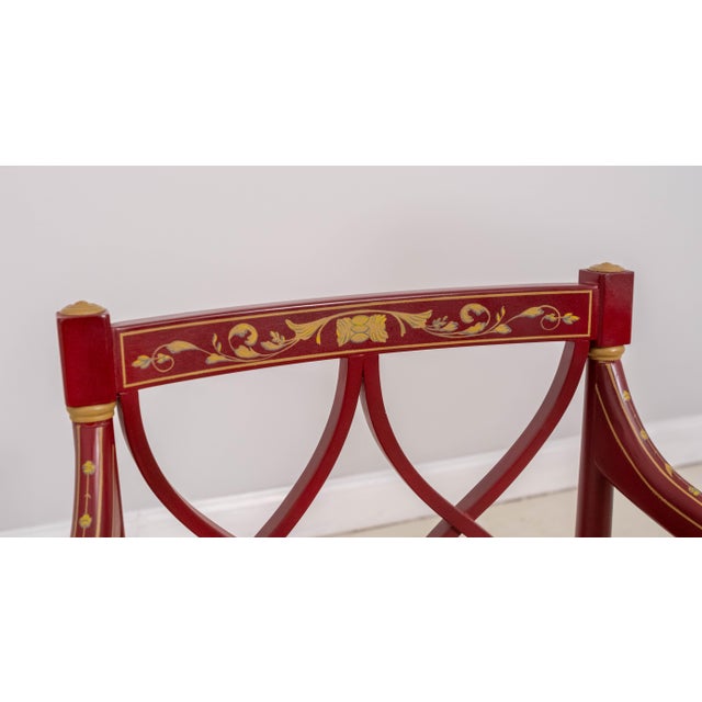 Paint Pair Neoclassical Hand Paint Decorated Adams Style Armchairs For Sale - Image 7 of 18