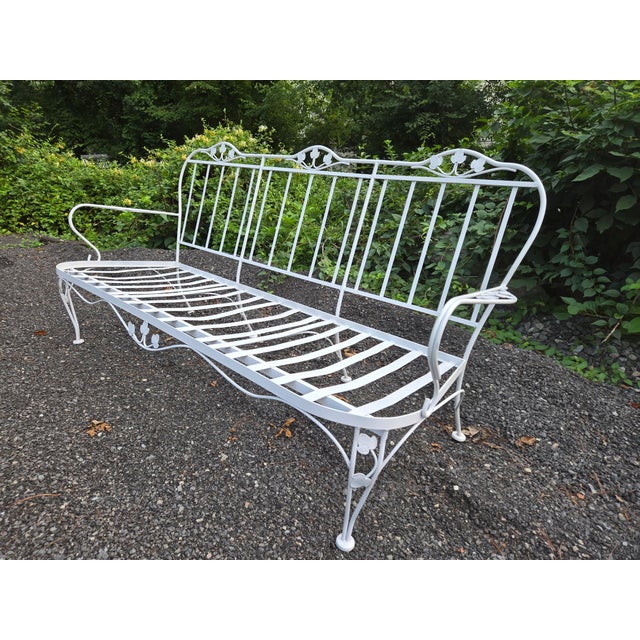 White Vintage Wrought Iron Outdoor Patio Furniture For Sale - Image 8 of 10
