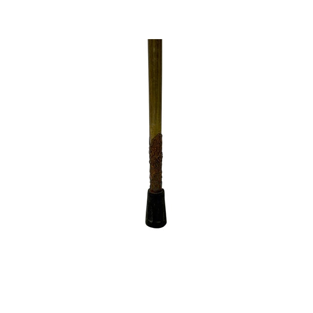 Asian Vintage Metal Goat Head Shape Handle Walking Stick For Sale - Image 3 of 9