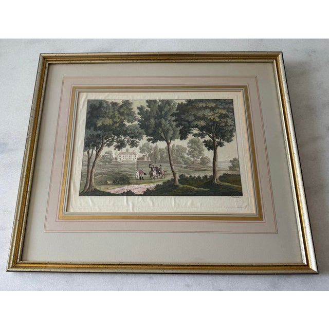 Printmaking Materials Antique Framed Mount Vernon Estate Etching by Paolo Fumagalli For Sale - Image 7 of 11