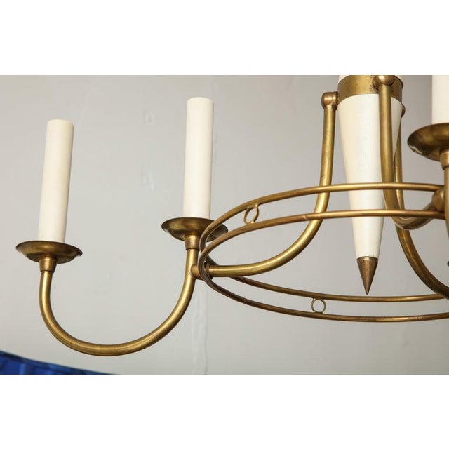 Mid-Century Italian Brass and Tole Six-Arm Fixture For Sale - Image 10 of 12