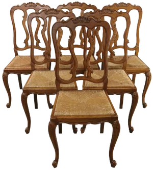 Dining Chairs Louis XV Rococo Vintage French 1950 - Set of 6
