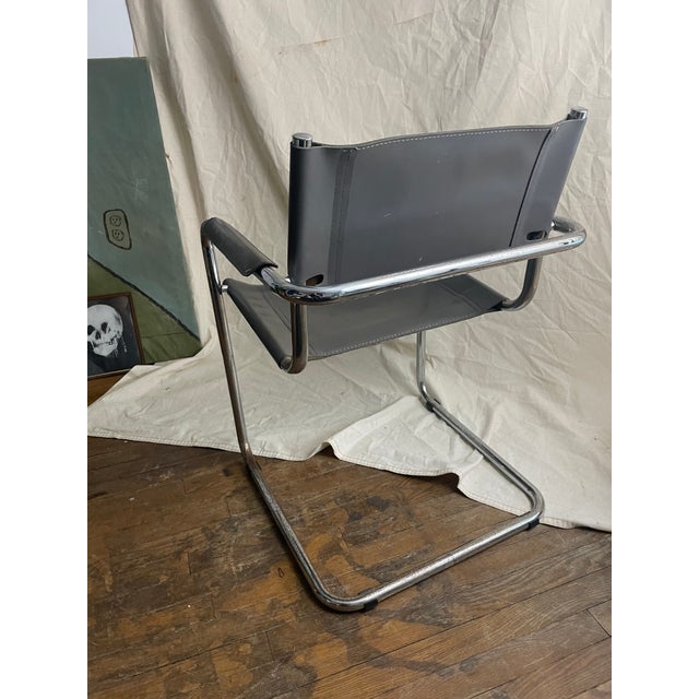 1960s 1960s Loewenstein Oggo Leather and Chrome Accent Chair For Sale - Image 5 of 9