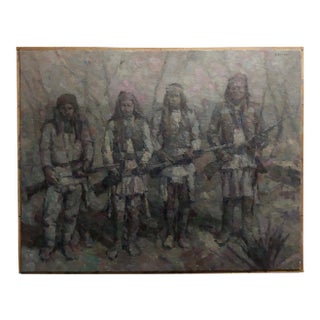 Stevan Kissel " Group of Apache Scouts u.s. Army 1866–1914" Oil Painting For Sale