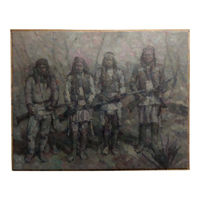 Stevan Kissel " Group of Apache Scouts u.s. Army 1866–1914" Oil Painting For Sale