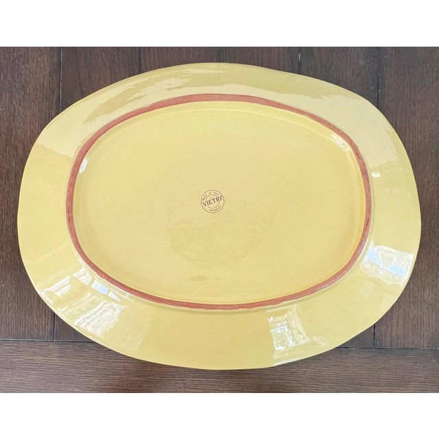 Ceramic Vintage Large 19.5" W Cream Modern Decorative Pottery Bowl for Entry or Coffee Table For Sale - Image 7 of 8