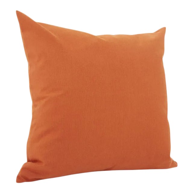 Kenneth Ludwig Chicago Seascape Orange 20" Square Outdoor Pillow For Sale