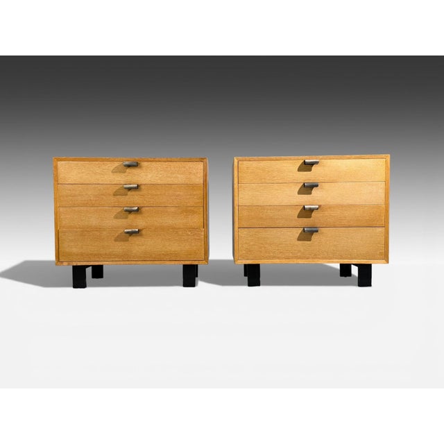 George Nelson, Herman Miller, American Mid-Century Modern, Nightstands or Commodes, Birch, Stainless Steel, USA, 1955 Pair...