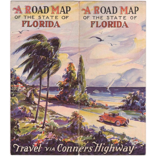 Vintage Florida Highway Map, 1920s For Sale - Image 3 of 10
