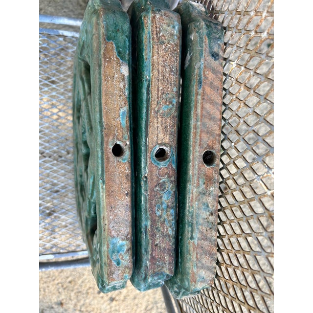3 Antique Chinese Architectural Temple Tiles For Sale - Image 4 of 11