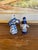 Vintage Blue and White Porcelain Figurine Pair, Hand-Painted Folk Figures For Sale - Image 4 of 10