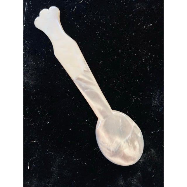 Hollywood Regency 1960s Dozen Caviar Mother of Pearl Spoons For Sale - Image 3 of 3