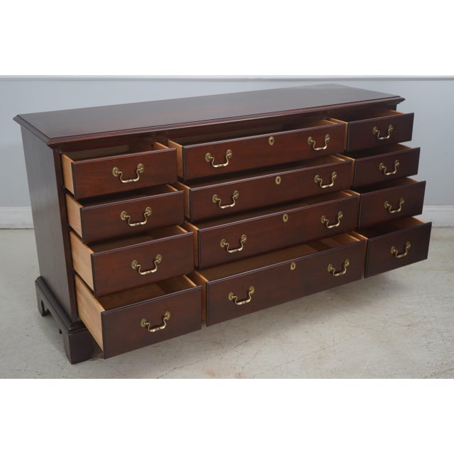 Link Taylor Solid Mahogany Bedroom Dresser W. Mirror For Sale - Image 4 of 12