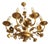 Hollywood Regency Eight-Light Floral Chandelier in Hand-Forged Dark Gilt Metal, Germany, 1960s For Sale