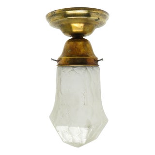 Art Nouveau Brass and Glass Ceiling Lamp, Germany, Early 20th Century For Sale