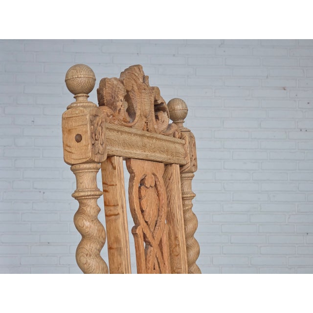 Danish Dining Chairs in Carved Oak and Leather, 1930s, Set of 4 For Sale - Image 13 of 18