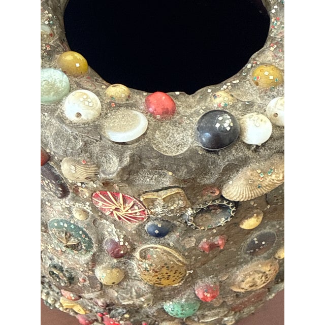 Metal Folk Art Handmade Memory Vase For Sale - Image 7 of 12