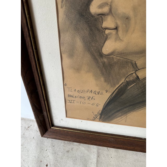 1970s 1970s Signed and Framed Tlaquepaque Pastel Drawing For Sale - Image 5 of 8