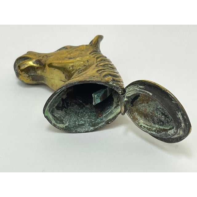 Goldenrod 1900s English Edwardian Horse Head Vesta Match Case With Glass Eyes For Sale - Image 8 of 11