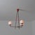 Italian mid-century pendant chandelier from the 1950s, characterized by a light and geometric structure that combines...