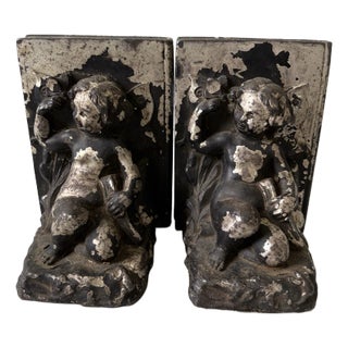 Ronson Pair of Art Deco Metal Bookends For Sale