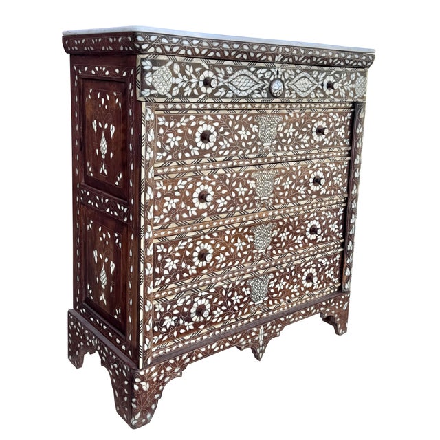 Moroccan Mid 19th Century Mother of Pearl Inlaid Dresser For Sale - Image 3 of 5