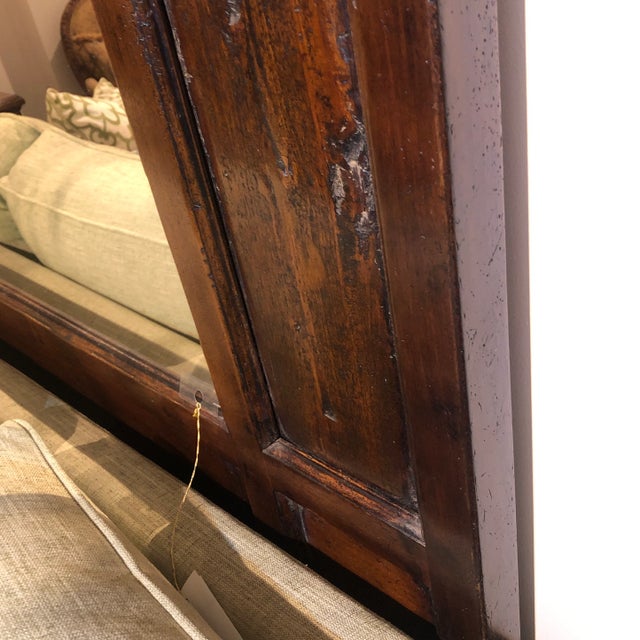 1990s Hand Carved Poplar and Walnut Italian Mirror For Sale In Dallas - Image 6 of 13