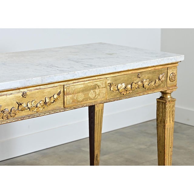 Italian 18th Century Giltwood Console with Original Marble Top For Sale - Image 15 of 18