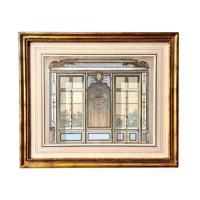 French 19th Century French Architectural Engravings Framed, Set of 2 For Sale - Image 3 of 12