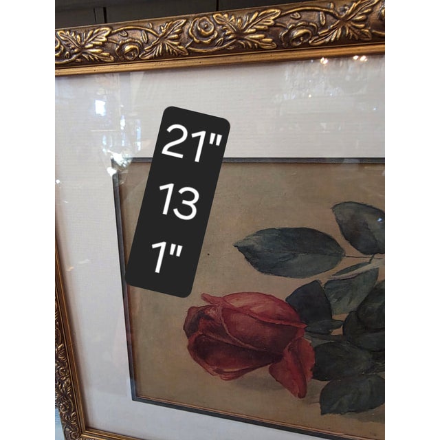 Rose Watercolor Unsigned For Sale In San Antonio - Image 6 of 10