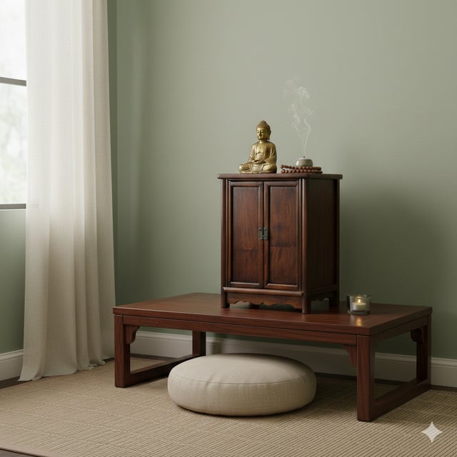 19.5" Natural Wood Pattern Brown 2 Doors Small Cabinet Chest For Sale - Image 9 of 10